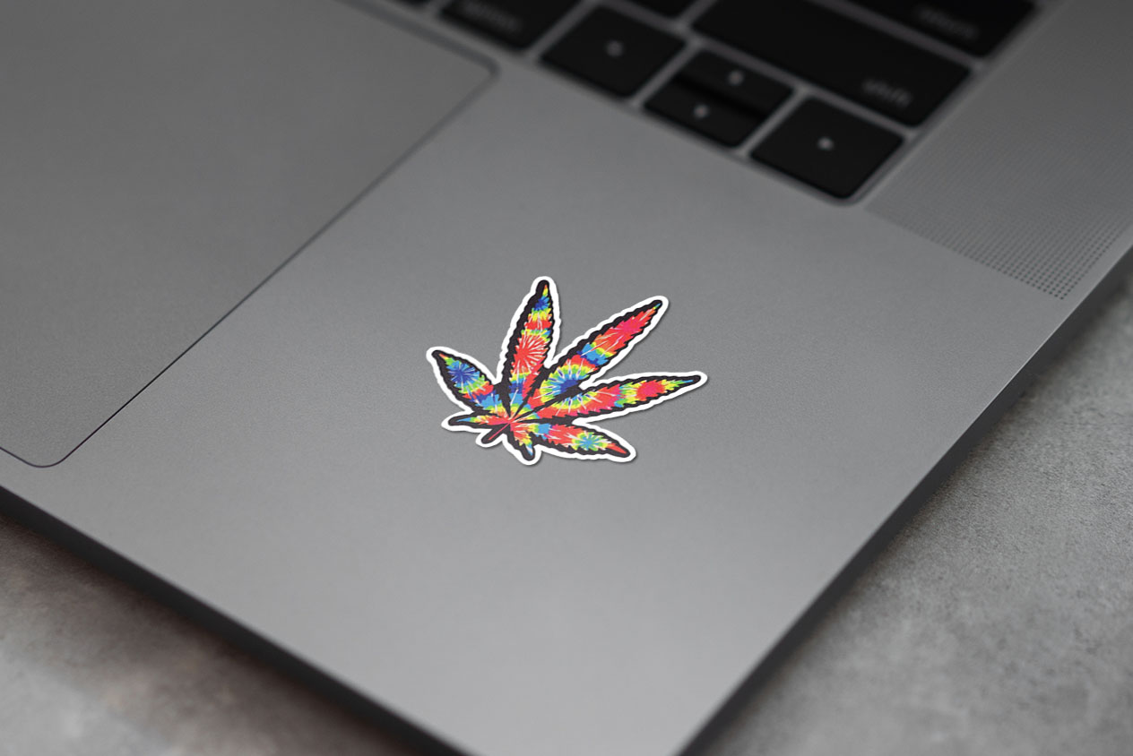 Rainbow Pastel Weed Leaf 252