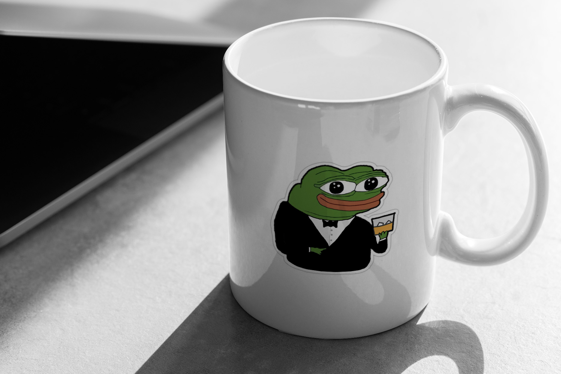 Rare Pepe Apu Tuxedo With Glass of Liquor 61