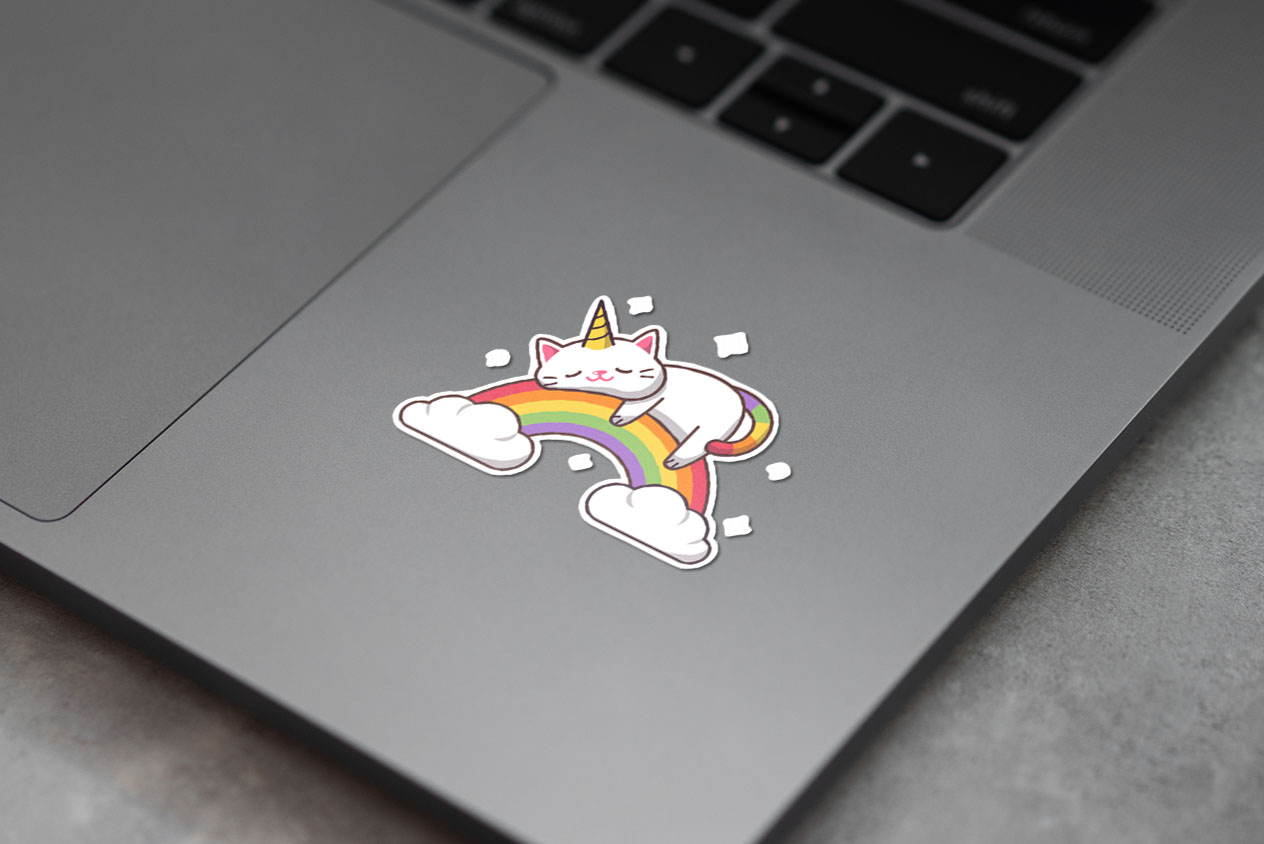 Cat'unicorn chilling on a rainbow 322