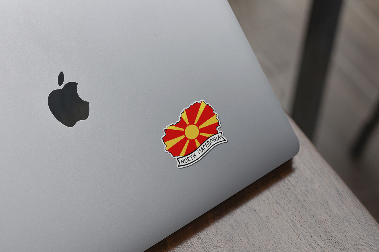 North Macedonia Flag Map 171