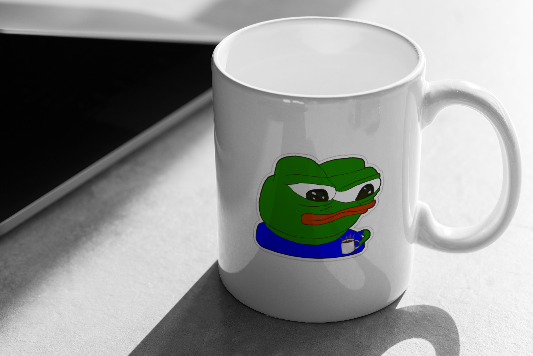 Rare Pepe Drinking Coffee 61