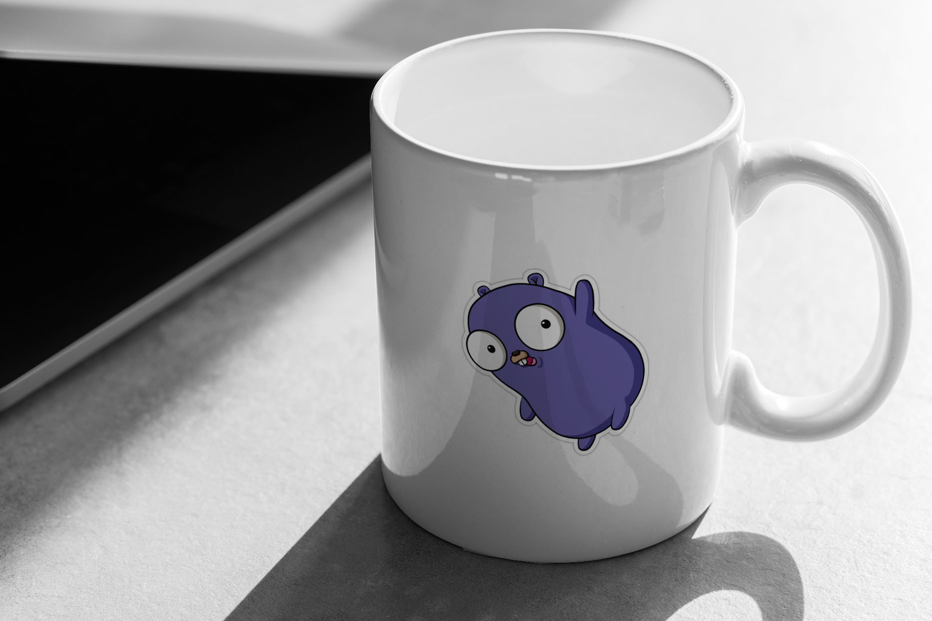 The Go Gopher Minimalistic Purple Hanging Gopher (Dark Edition) 193