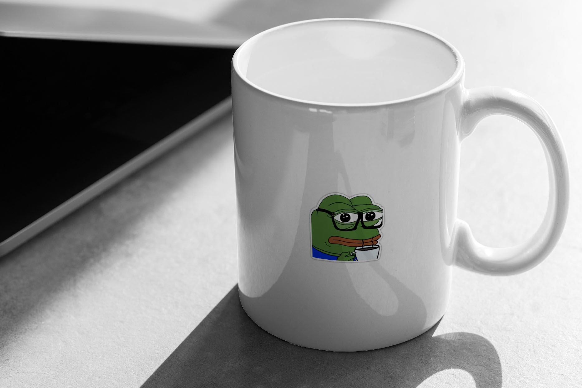 Pepe The Frog, Pepo Taking Coffee, Pepe The Frog with glasses, Pepo Coffee 60