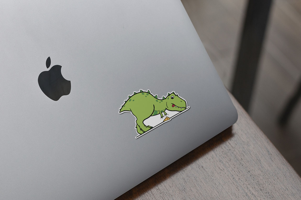 cute t-rex reaching for pizza 264