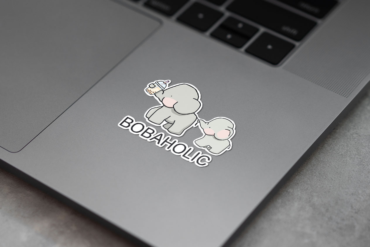 Cute Little Bobaholic Elephants Love Boba! 319