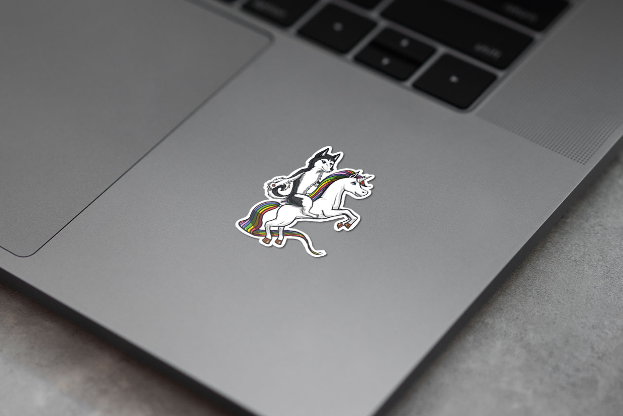 Siberian Husky Dog Riding Unicorn 272