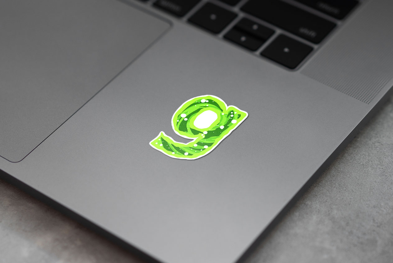 Rick and Morty Green Portal - Lower Case Letter G 385