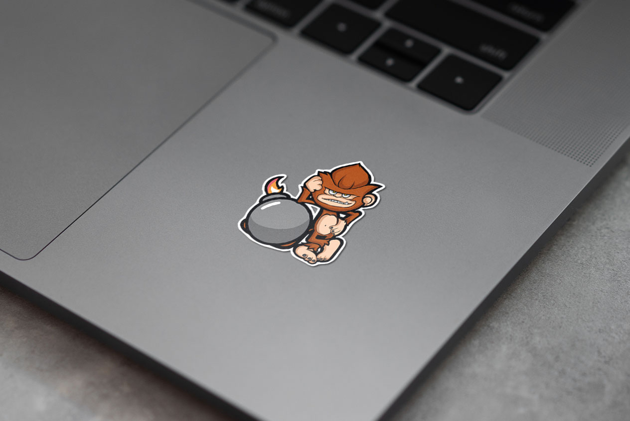 Monkey standing Stickerboomb.com 330