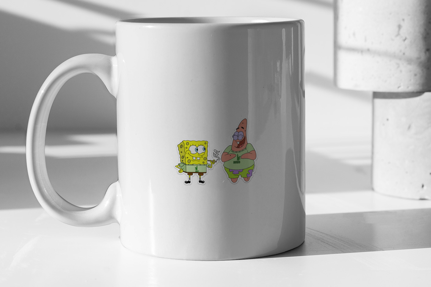 Spongebob and Patrick Smoking Weed Cannabis Cartoon Art 376