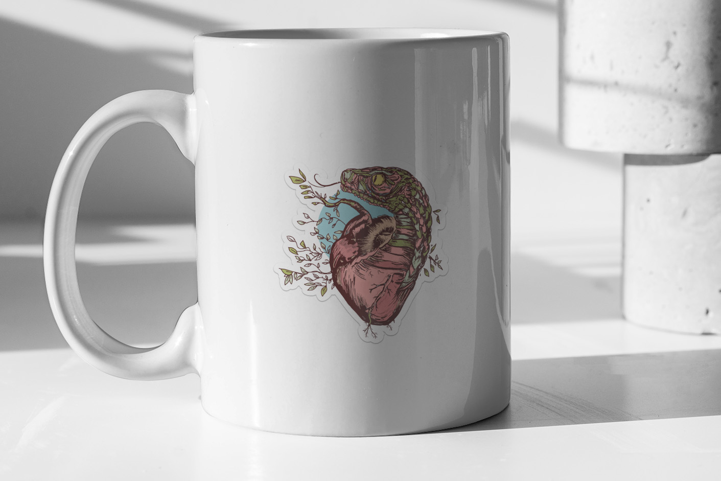 Anatomical heart and snake 316