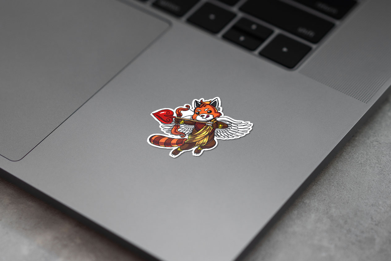 Cute Red Panda Bear Cupid 272