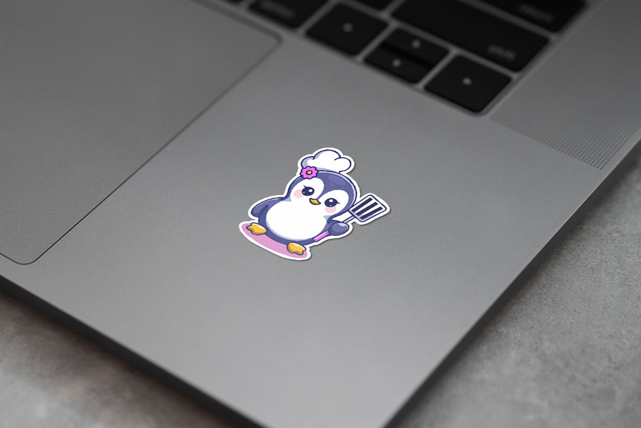 Cute chef penguin with spatula 383